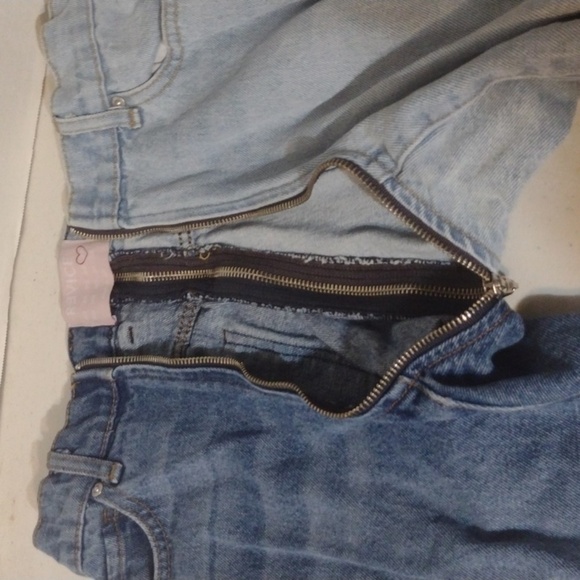 Revice half and half jeans, zipper along whole pant two tone size 27 - Picture 8 of 11